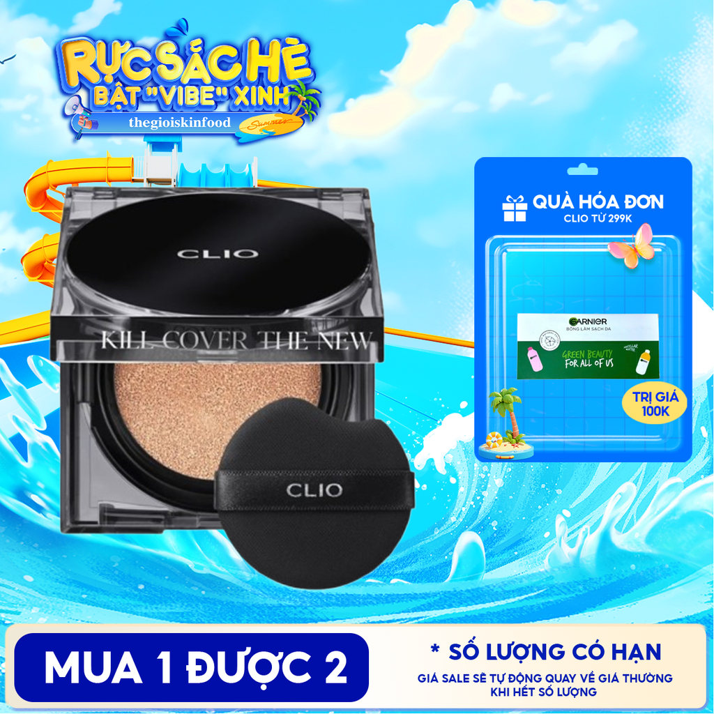 Phấn Nước Clio Che Phủ Cao, Lớp Nền Mịn Lì, Lâu Trôi Kill Cover The New Founwear Cushion SPF50+ PA+++