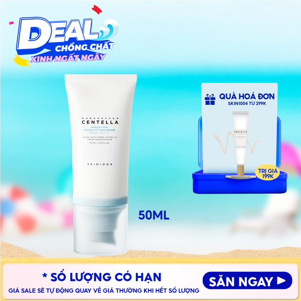  Tinh Chất Chống Nắng Skin1004 Cấp Ẩm, Làm Dịu, Bảo Vệ Làn Da Madagascar Centella Hyalu-Cica Water Fit Sun Serum SPF50+ PA++++ 50ml 