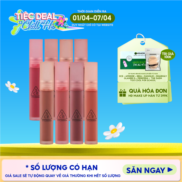 Son Kem Lì 3CE Mịn Mượt Nhẹ Môi Blur Water Tint 4.6g 
