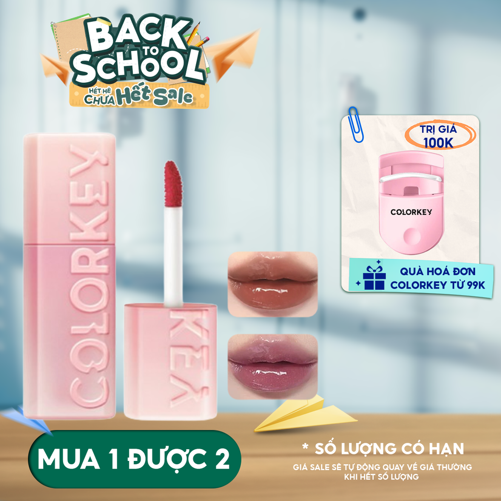 Son Bóng Gương Colorkey Bền Màu, Lâu Trôi Light Chaser Lip Plumping Gloss 1.7g