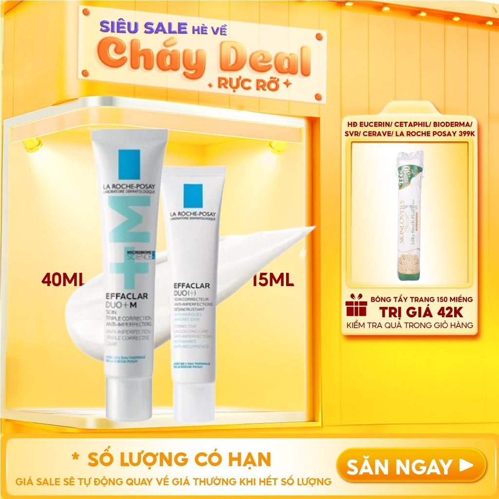 Kem Dưỡng La Roche-Posay Giúp Cải Thiện Mụn, Mờ Vết Thâm Effaclar Duo+M