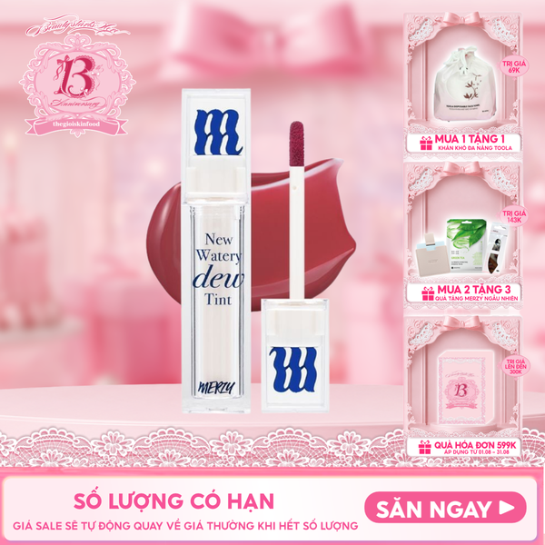  [New Dew] Son Tint Bóng Merzy Dạng Thạch, Bền Màu, Lâu Trôi Merzy New Watery Dew Tint 4g 