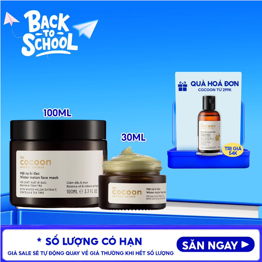 Mặt Nạ Rửa Cocoon Bí Đao Hỗ Trợ Giảm Dầu Và Mụn Winter Melon Face Mask