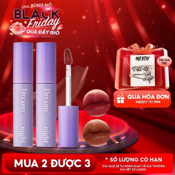  [Màu 13-17] Son Kem Lì, Mịn Mượt Nhẹ Môi Merzy Dreamy Late Night Mellow Tint 4g 