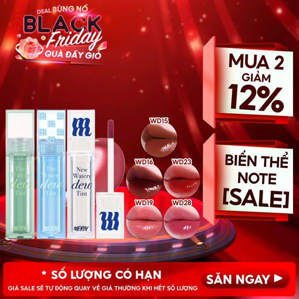  [New][NEW DEW] Son Tint Bóng Merzy Dạng Thạch, Bền Màu, Lâu Trôi Cho Đôi Môi Căng Mọng, Ẩm Mịn The Watery Dew Tint 