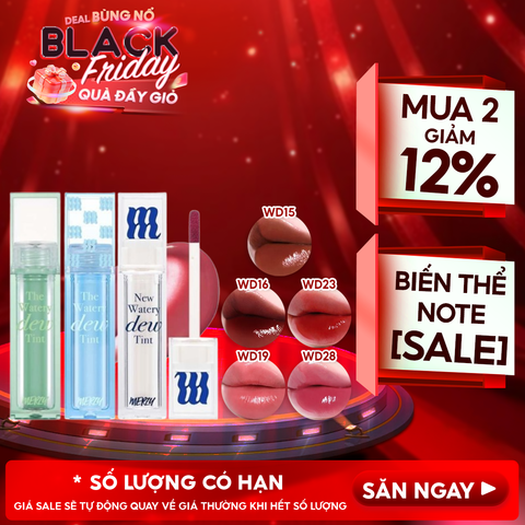 [NEW DEW] Son Tint Bóng Merzy Dạng Thạch, Bền Màu, Lâu Trôi Cho Đôi Môi Căng Mọng, Ẩm Mịn The Watery Dew Tint