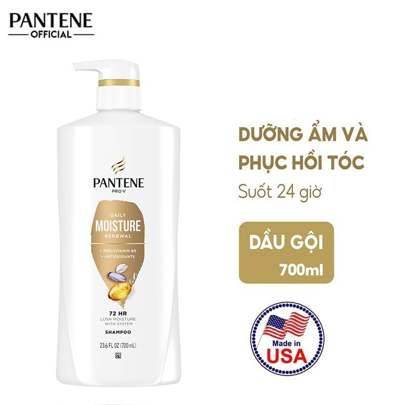 Dầu Gội Pantene Dưỡng Ẩm Tóc Mềm Mượt Pro-V Daily Moisture Renewal Shampoo Shampooing 700ml