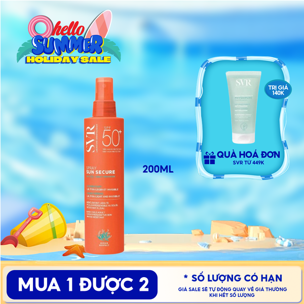  Kem Chống Nắng SVR Dạng Xịt Sun Secure Spray SPF50+ 200ml 