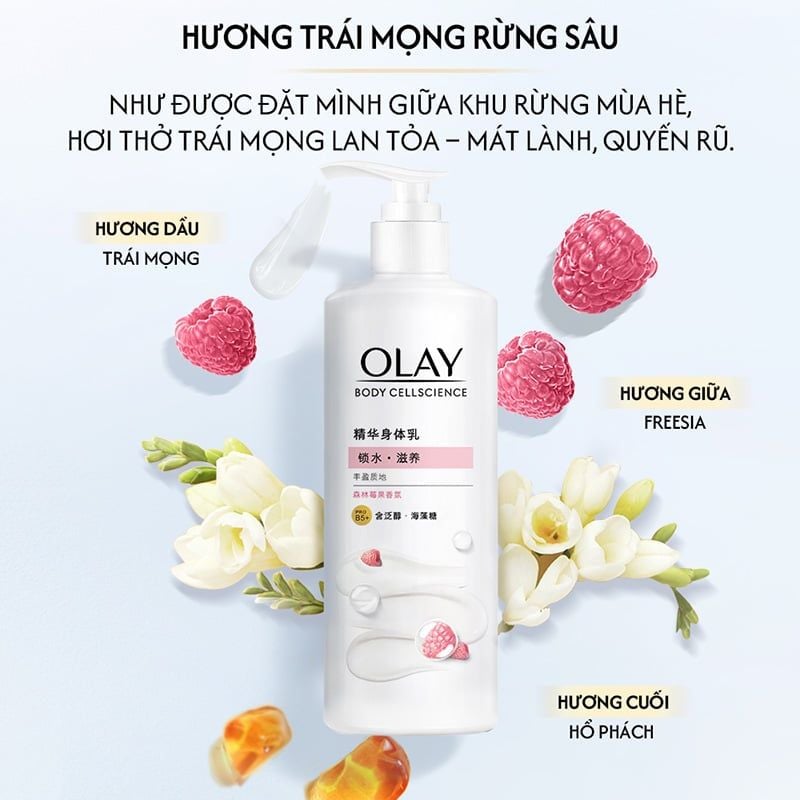 Sữa Dưỡng Thể OLAY Sáng Da, Dưỡng Ẩm Hương Nước Hoa Body Cellscience 260g
