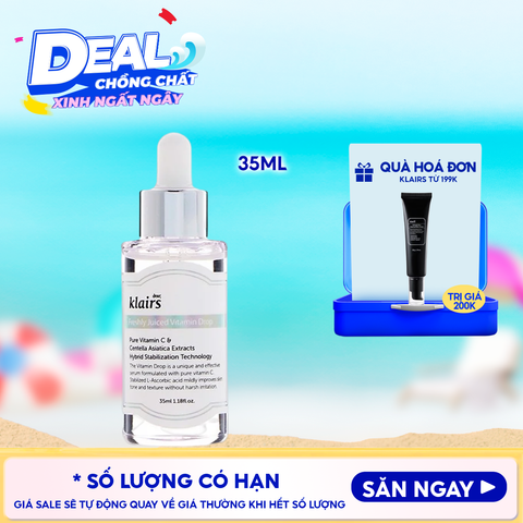 Serum Klairs Vitamin C Hỗ Trợ Dưỡng Sáng, Mờ Thâm Nám Dành Cho Da Dễ Kích Ứng Freshly Juiced Vitamin Drop 35ml