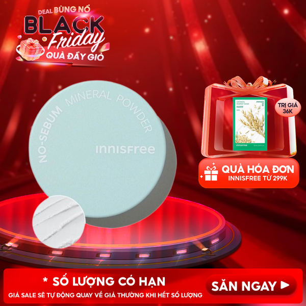  Phấn Phủ Bột Innisfree Kiềm Dầu Giữ Da Luôn Mịn Màng No-Sebum Mineral Powder 5g 