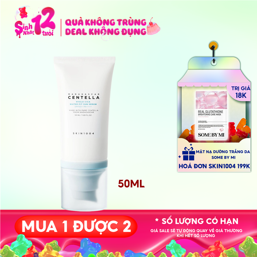 Tinh Chất Chống Nắng Skin1004 Cấp Ẩm, Làm Dịu, Bảo Vệ Làn Da Madagascar Centella Hyalu-Cica Water Fit Sun Serum SPF50+ PA++++ 50ml