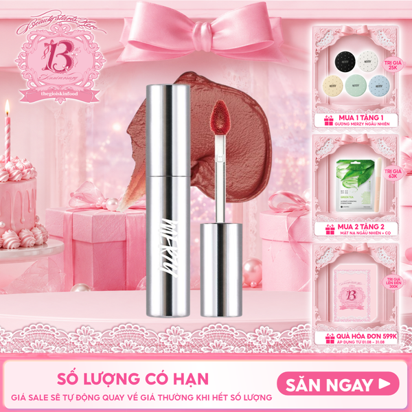  [Merzy Glam Vỏ Bạc] Son Kem Lì Mềm Mịn, Lâu Trôi Merzy The Glam Mellow Tint 4g 