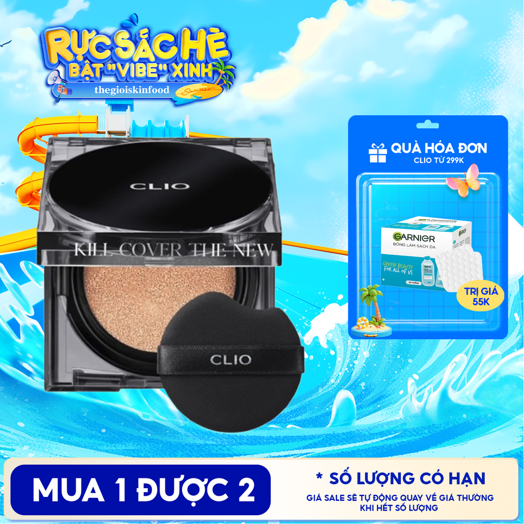Phấn Nước Clio Che Phủ Cao, Lớp Nền Mịn Lì, Lâu Trôi Kill Cover The New Founwear Cushion SPF50+ PA+++