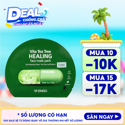 Mặt Nạ Miếng BNBG Thanh Lọc Da, Hỗ Trợ Giảm Mụn Chiết Xuất Tràm Trà Vita Tea Tree Healing Face Mask Pack 30ml