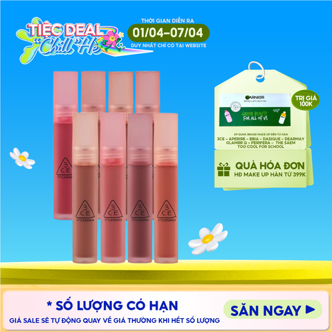 Son Kem Lì 3CE Mịn Mượt Nhẹ Môi Blur Water Tint 4.6g