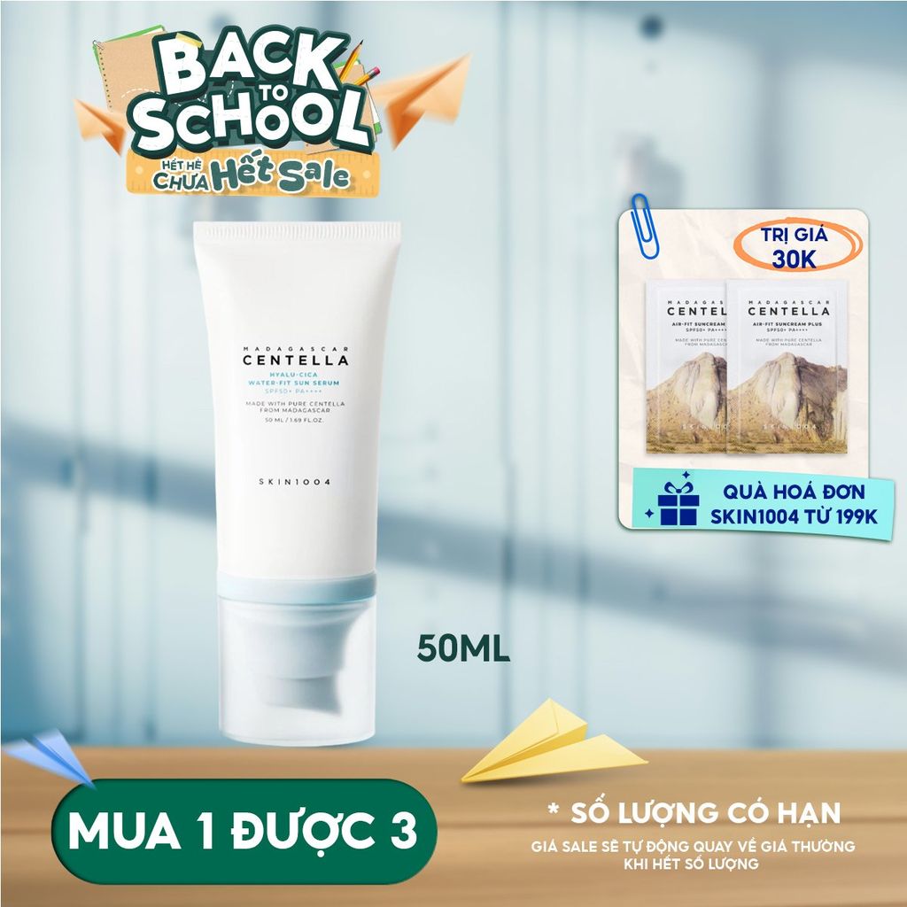 Tinh Chất Chống Nắng Skin1004 Cấp Ẩm, Làm Dịu, Bảo Vệ Làn Da Madagascar Centella Hyalu-Cica Water Fit Sun Serum SPF50+ PA++++ 50ml