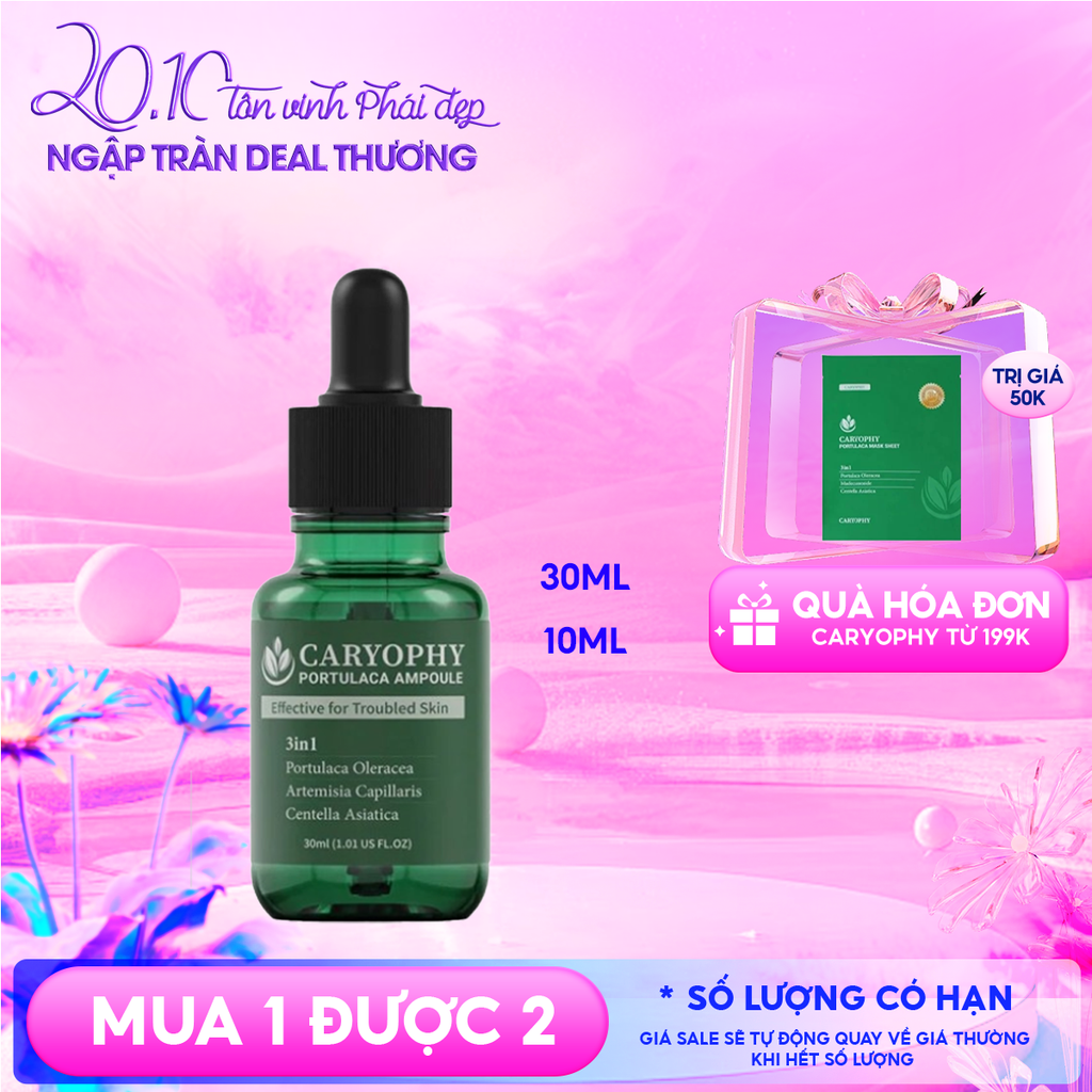 Tinh Chất Caryophy Chăm Sóc Cho Da Mụn Portulaca Ampoule 30ml