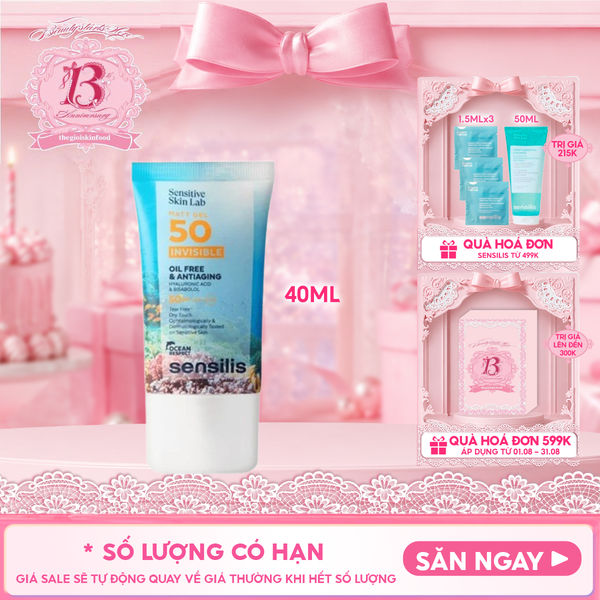  Gel Chống Nắng Sensilis Kiềm Dầu Matt Gel 50 Invisible SPF50 40ml 