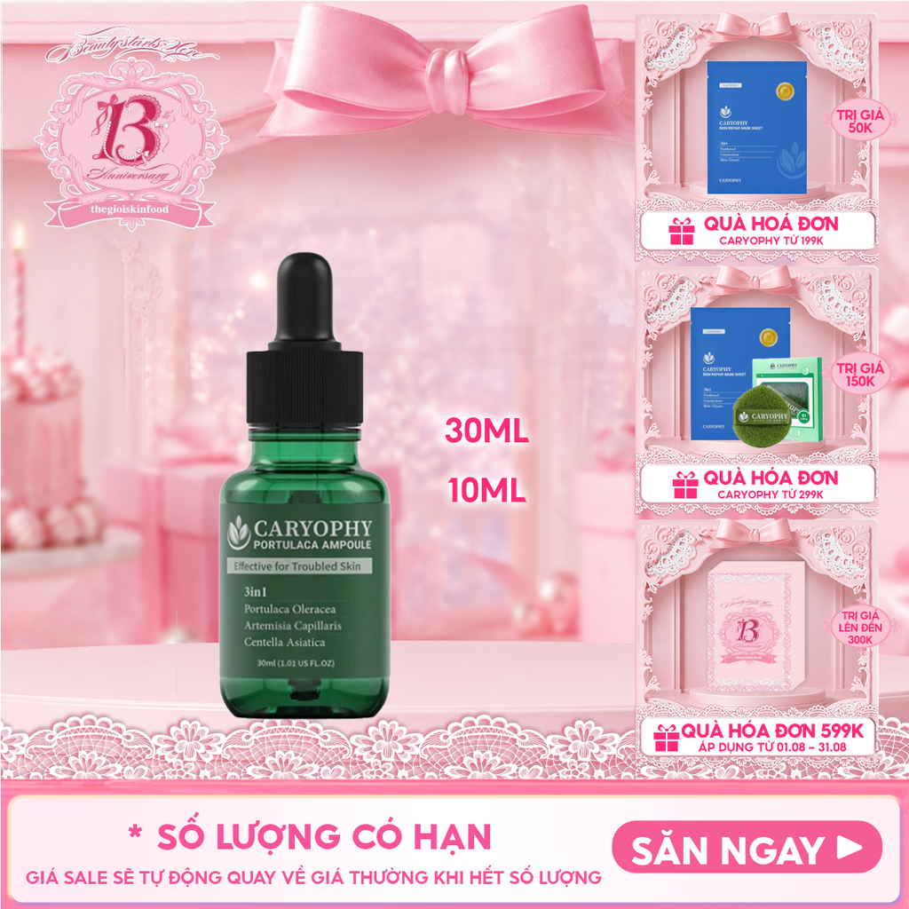 Tinh Chất Caryophy Chăm Sóc Cho Da Mụn Portulaca Ampoule 30ml