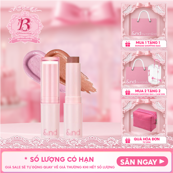  [&nd by rom&nd] Má Hồng Kem Dạng Thỏi And By Romand Mellow Stick Cheek 3.4g 