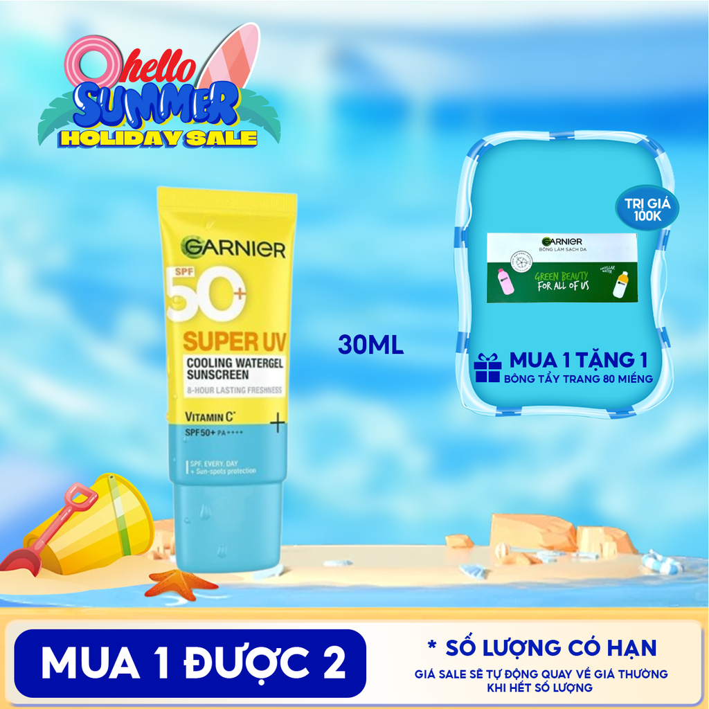Kem Chống Nắng Garnier Tươi Mát Super UV Cooling Watergel Sunscreen SPF50+ PA++++ 30ml