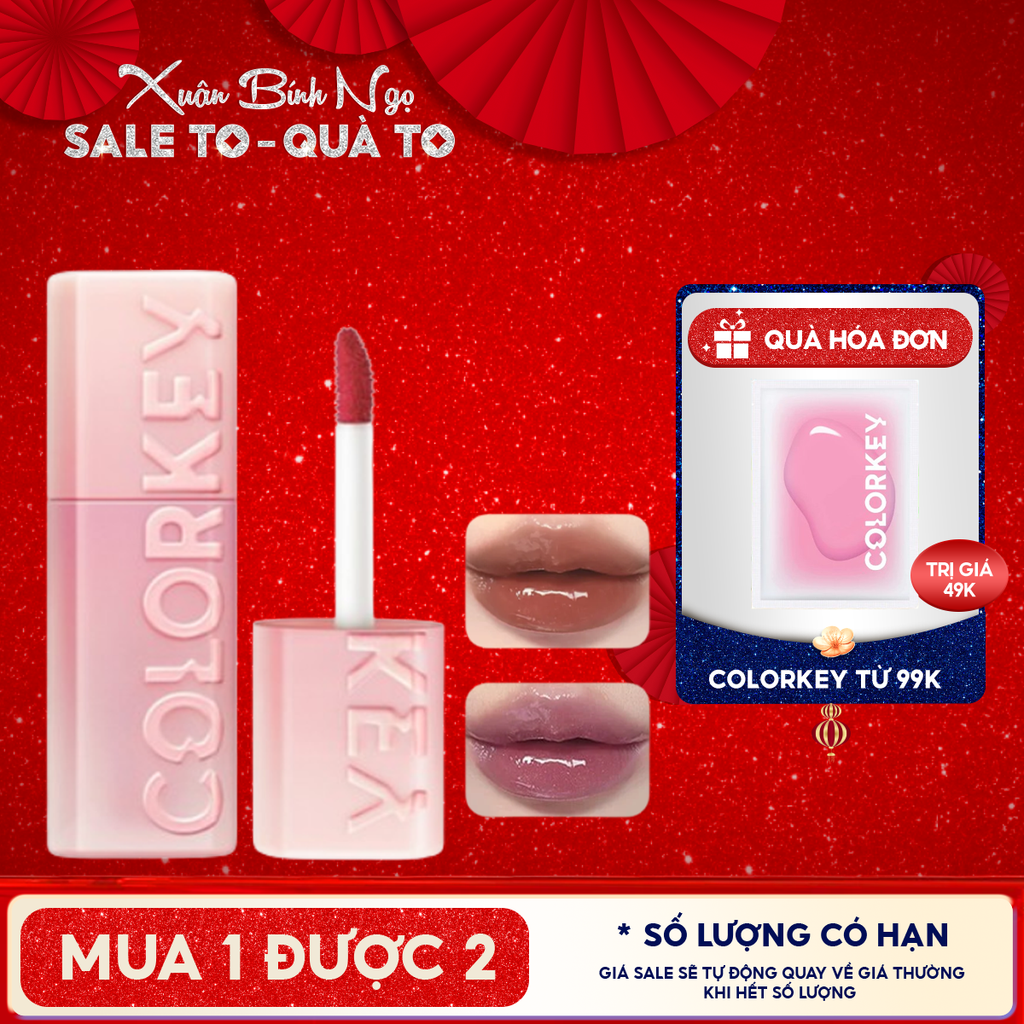 Son Bóng Gương Colorkey Bền Màu, Lâu Trôi Light Chaser Lip Plumping Gloss 1.7g