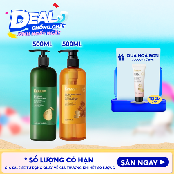  Dầu Gội Cocoon Tinh Chất Dầu Bưởi Giúp Giảm Gãy Rụng & Hỗ Trợ Mọc Tóc Pomelo Shampoo 