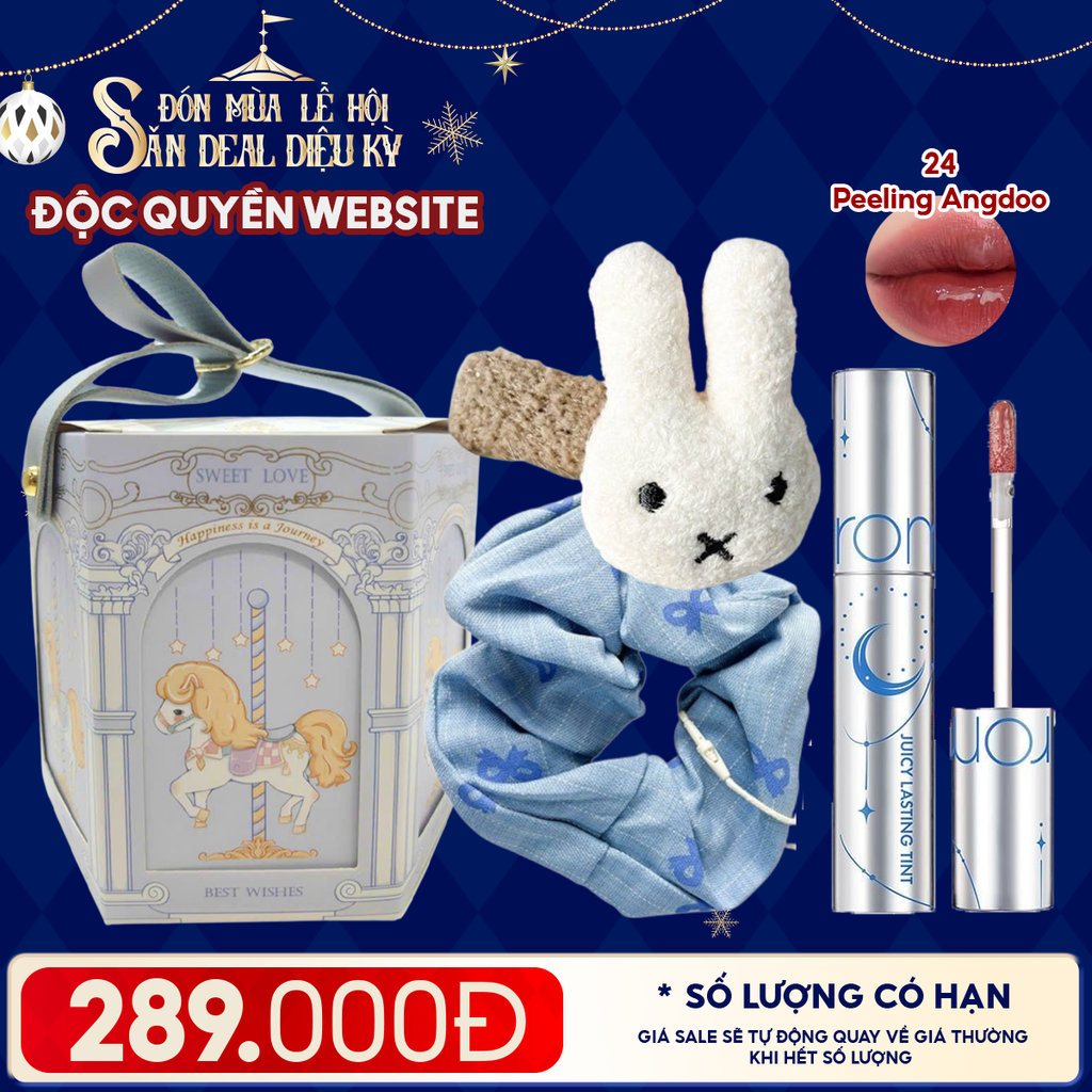 Túi Quà Giáng Sinh: Son Romand + Kẹp Tóc Ngẫu Nhiên + Cột Tóc Ngẫu Nhiên + Túi Quà Tặng