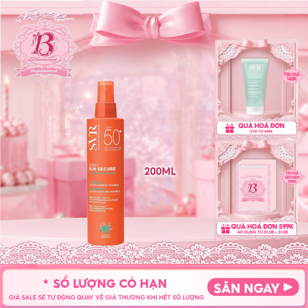 Kem Chống Nắng SVR Dạng Xịt Sun Secure Spray SPF50+ 200ml
