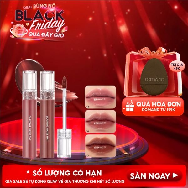  [Màu 1-17] Son Tint Nước Romand Siêu Lì, Lâu Trôi Glasting Water Tint 4g 