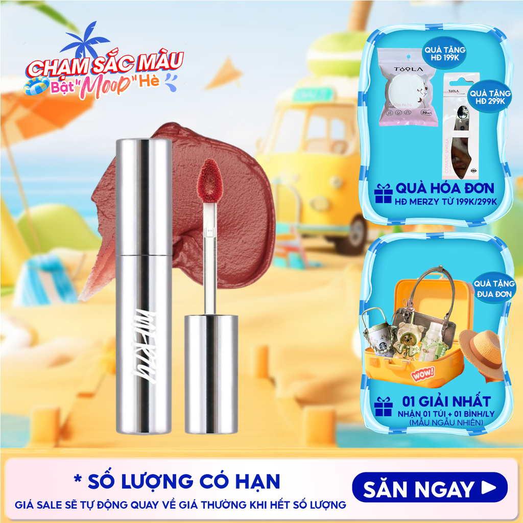 [Merzy Glam Vỏ Bạc] Son Kem Lì Mềm Mịn, Lâu Trôi Merzy The Glam Mellow Tint 4g