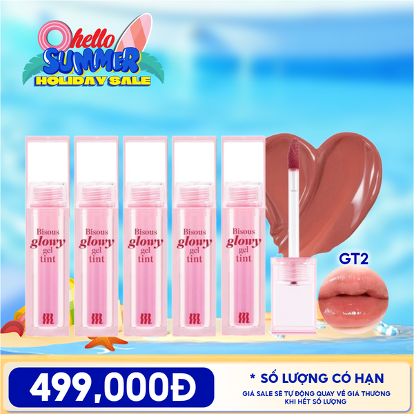  [PACK TIẾT KIỆM 26%] 5 Son Bóng Pha Lê Merzy Căng Mọng, Bền Màu Bisous Glowy Gel Tint 