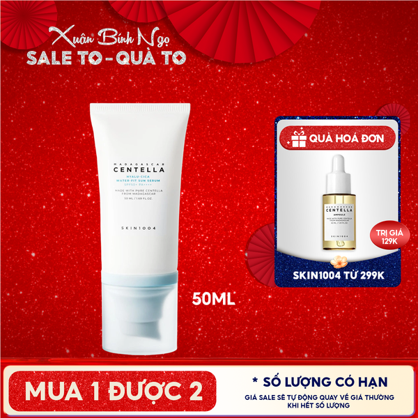  Tinh Chất Chống Nắng Skin1004 Cấp Ẩm, Làm Dịu, Bảo Vệ Làn Da Madagascar Centella Hyalu-Cica Water Fit Sun Serum SPF50+ PA++++ 50ml 