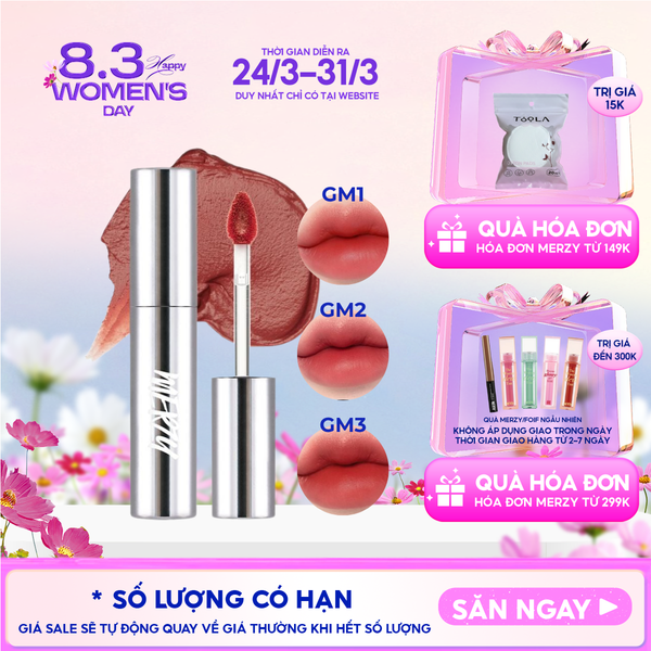  [Merzy Glam Vỏ Bạc] Son Kem Lì Mềm Mịn, Lâu Trôi Merzy The Glam Mellow Tint 4g 