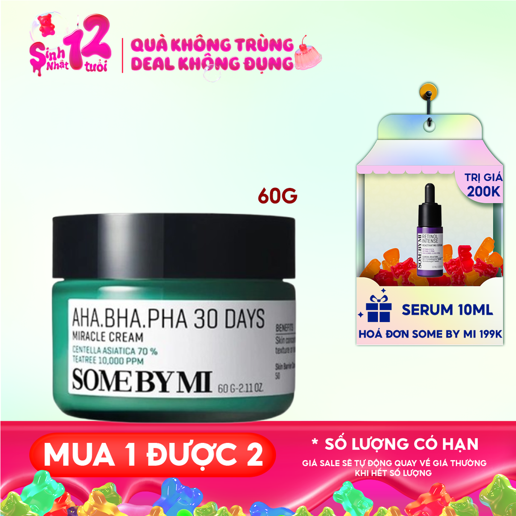 Kem Dưỡng Some By Mi Hỗ Trợ Cải Thiện Mụn AHA-BHA-PHA 30 Days Miracle Cream