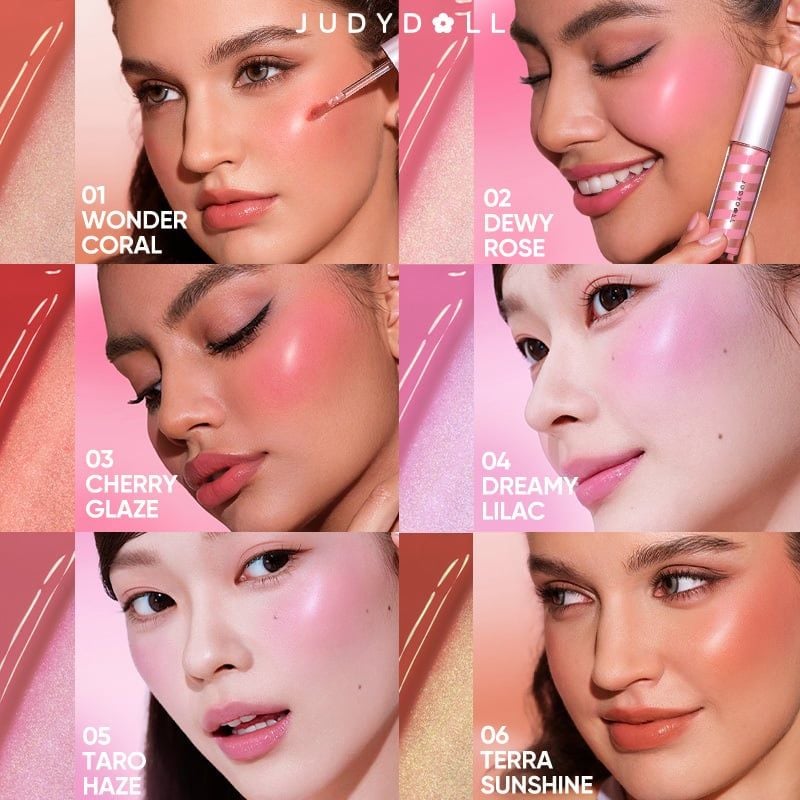 Má Hồng Kem Judydoll Có Nhũ Căng Bóng Glow Blush Swirl 5g
