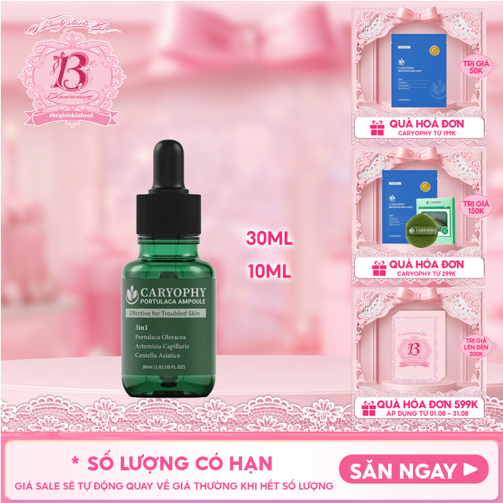 Tinh Chất Caryophy Chăm Sóc Cho Da Mụn Portulaca Ampoule 30ml