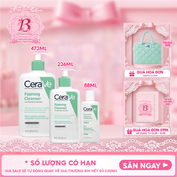  Sữa Rửa Mặt Cerave Sạch Sâu Dành Cho Da Dầu Developed With Dermatologists Foaming Cleanser 