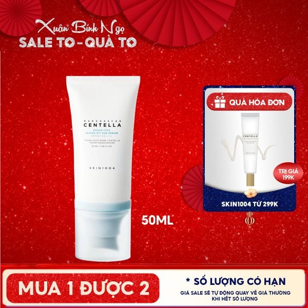  Tinh Chất Chống Nắng Skin1004 Cấp Ẩm, Làm Dịu, Bảo Vệ Làn Da Madagascar Centella Hyalu-Cica Water Fit Sun Serum SPF50+ PA++++ 50ml 