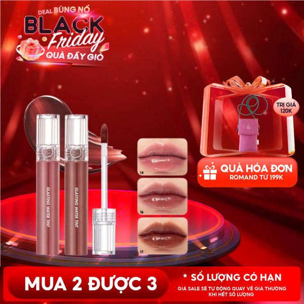 [Màu 1-17] Son Tint Nước Romand Siêu Lì, Lâu Trôi Glasting Water Tint 4g 