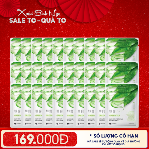 Combo Mặt Nạ Jkosmec 30 Miếng Jkosmec Ultimate Hydrating Essence Mask Green Tea (30 miếng)