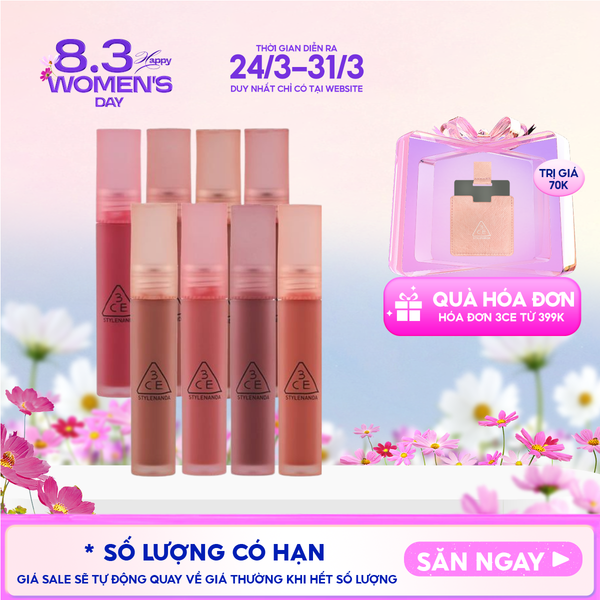 Son Kem Lì 3CE Mịn Mượt Nhẹ Môi Blur Water Tint 4.6g 