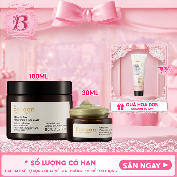  Mặt Nạ Rửa Cocoon Bí Đao Hỗ Trợ Giảm Dầu Và Mụn Winter Melon Face Mask 