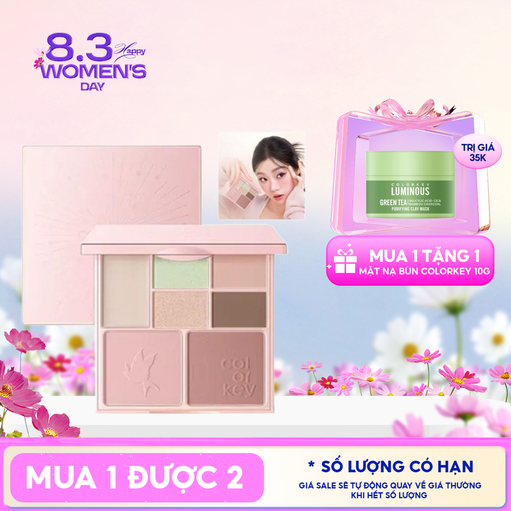 Bảng Phấn Mắt Colorkey 7 Ô Màu Đa Năng Embrace Nature Seven-Shade Makeup Palette