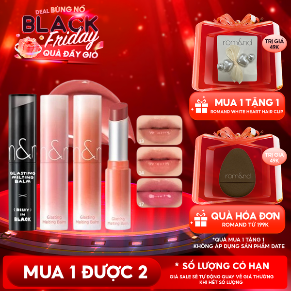  [VE-EASY] Son Dưỡng Romand Dạng Thỏi Có Màu Thuần Chay Dưỡng Ẩm Mềm Môi Glasting Melting Balm 