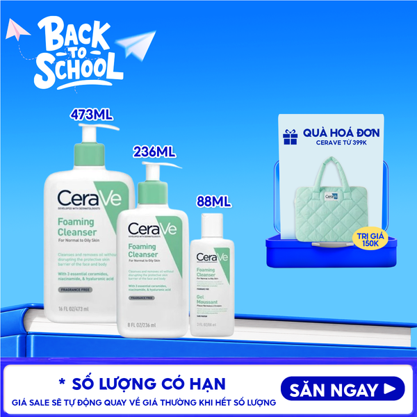  Sữa Rửa Mặt Cerave Sạch Sâu Dành Cho Da Dầu Developed With Dermatologists Foaming Cleanser 