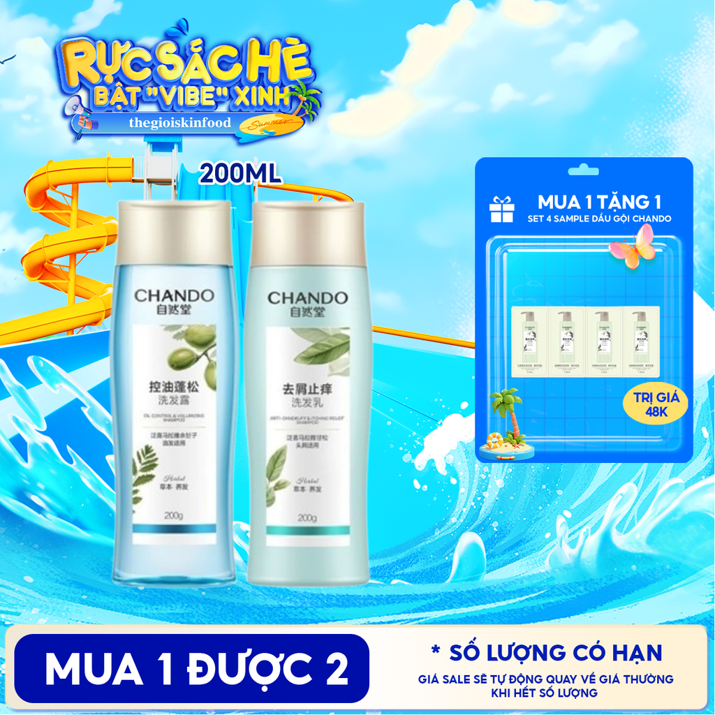 Dầu Gội, Dầu Xả Chando Himalaya Thảo Dược Làm Sạch, Làm Phồng Tóc Kiểm Soát Dầu, Ngăn Ngừa Rụng Tóc