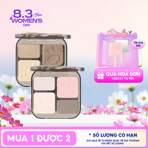  Phấn Bắt Sáng Và Tạo Khối VEECCI Easy Blend Highlight & Contour Palette 