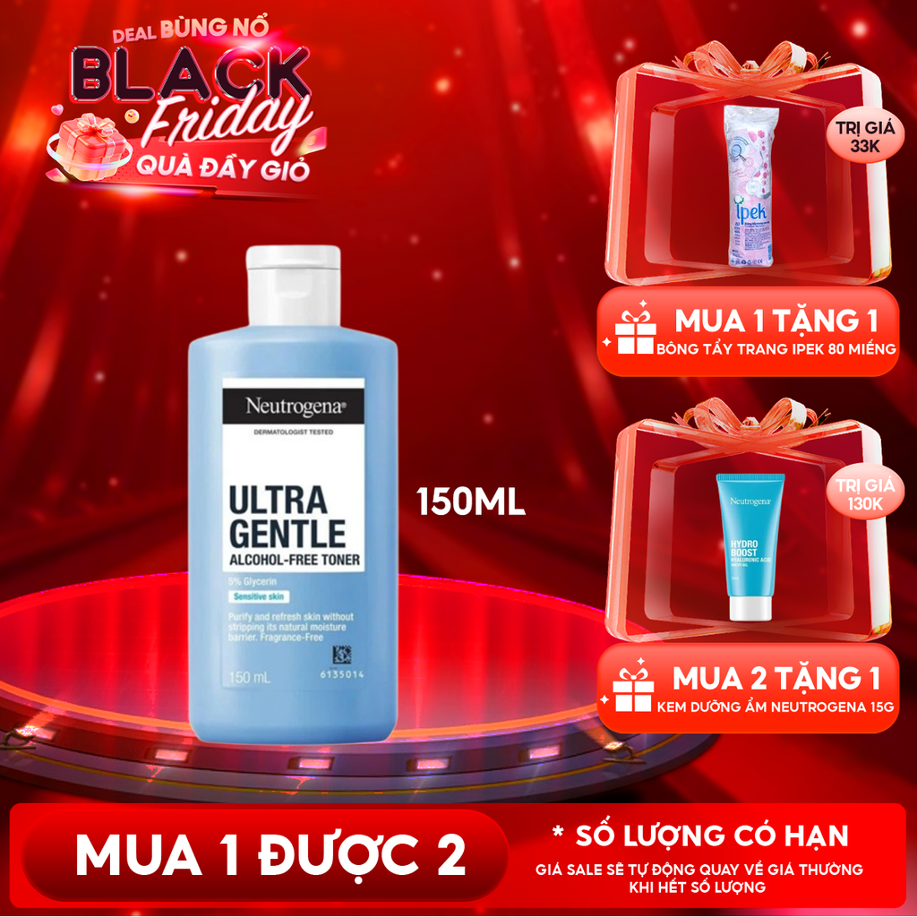 Nước Hoa Hồng Không Chứa Cồn Neutrogena Alcohol Free Toner 150ml